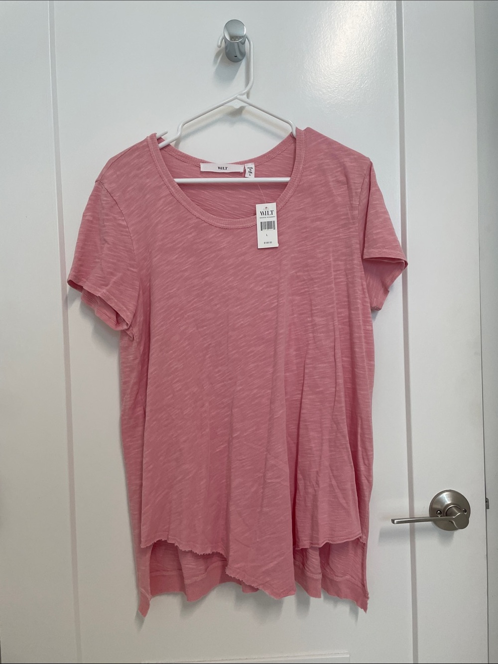 Wilt Pink Short Sleeve Scoop Neck Tee